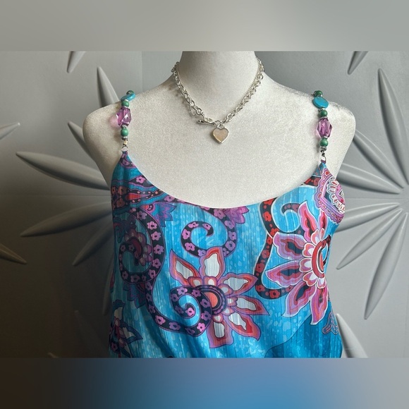 B. Darlin SZ S blue & purple multicolored maxi dress bust 32”-38” - Picture 2 of 4